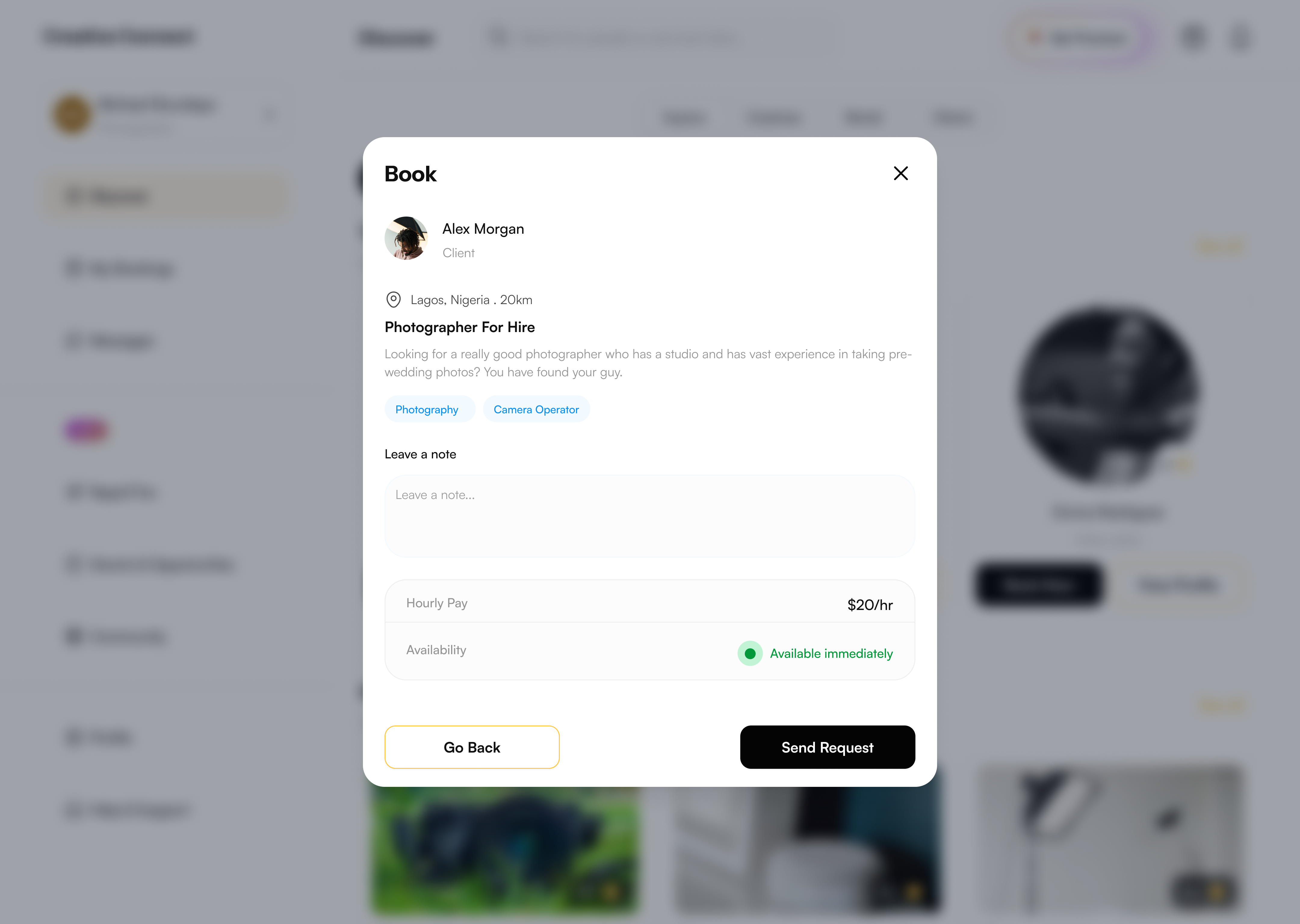 NextHavn book a client — available now